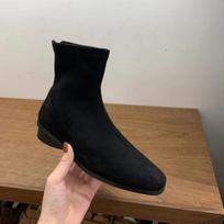 Madingi Žieminiai Suede Leopardiniai Moteriški Aulinukai Chelsea Stori Batai 2025 Naujas Mados Dizaineris Trumpi Aulinukai Elegantiški Batai Botas De Mujer 35 juoda