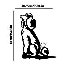 One Piece Furry Dog Steel Silhouette Wall Art Birthday Housewarming Gift Pet Lover Decor Furry Dog Steel Silhouette Wall juoda