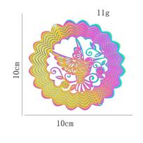 Vėjo suktukas 3D Vėjo malūnėlis Vaivorykštė Mandala Kabantis vėjo varpelis Saulės gaudytojas Iliuzija Magiško sodo kiemo dekoras Paukščių atbaidymo priemonė blue