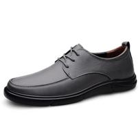 Fashion Men's Leather Casual Oxford Shoes Breathable Slip Driving Peas Shoes Warm Plush  Autumn New Style Men's Business Dating Sneakers 37 pilka spalva
