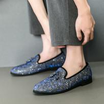 Fashion Men Driving Designer Brand Casual Peas Blue Luxury Loafers Flats Moccasins Lazy Boat Male Shoes for Men Footwear Zapatos Hombre 38 mėlyna