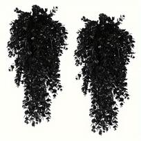 2 vnt. Rudens dekoras Juoda girlianda, Juodi dekorai Helovino girlianda Rudens sienos kabinamas Klevo lapas, Dirbtinis juodas klevo lapo vynmedis black