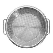 Air Fryer Drain Pan Airfryer Vegetable Drainer Stainless Steel Oven Baking Tray 21X20X4CM sidabras