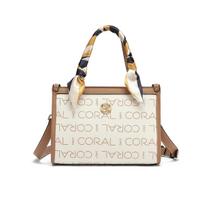 Women's new retro printed crossbody bag, large capacity multifunctional tote bag, fashionable handbag white