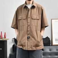 Retro Shirt Men'S Summer Outfit Hong Kong Style Student Loose And Niche Design Fun New Men'S Top For Outdoor Wear M