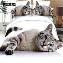 Duvet Cover Funny Cute Photograph Cats Bedding Set Fashion Duvet Cover Pillowcase Bedroom Black Cat Bedspreads Bed Set for Kids EU single(135x200cm)
