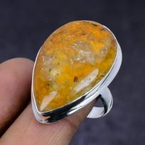 Kamanės Jaspio brangakmenis 925 Sterling Sidabras dovanų papuošalų žiedas 9 dydžio V7T09 orange