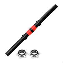 Adjustable Dumbbells Weights Set with Threaded Grips and Nuts for Fitness Total Length 47cm black