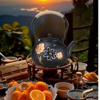 Teapot Water Dispenser Heat Resistant Kung Fu Tea Pot Kettle for Kitchen Hiking black