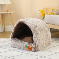 Four Seasons General Pet Litter Semi-enclosed Cat Litter Plus Warm Pet House Dog Litter Compressible Cat Bed 40*40CM black