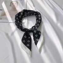 Klasikinė Mada Universalus Mažas Šalikas Imituotas Šilkas Plonas Stilius Pavasario/Vasaros Dekoracija Mažas Kvadratinis Šalikas Moteriškas Paplūdimio 70*70cm black
