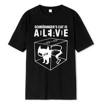 Cotton Men's T-shirt Top Quality 100% Cotton Schrodinger's Cat Print Short Sleeve Men T Shirt Casual The Big Bang Theory Women Tshirt S