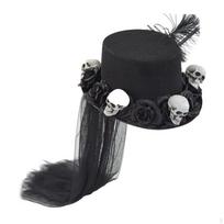 Steampunk aukštas skrybėlė vakarėliui Retro galvos apdangalas karnavalinė suknelė black