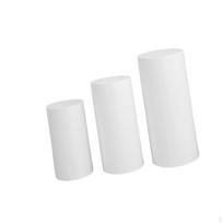 3 pjedestalo atramos, cilindriniai stulpų dangčiai, desertinių cokolio dangčiai white white