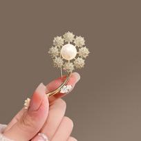 Dandelion Pearl Brooch Women'S High-End Temperament Versatile High-End Elegant Exquisite Brooch Pin Coat With Accessories kiaulpienė