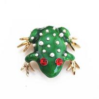 Nauji Kalnų krištolinio akmens Juokingi varlių sagė Vivid Animal Pin drabužių priedai