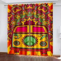 Boho Blackout Curtains for Bedroom Living Room Colorful Window Curtain Bohemian Drapes Decor(2Panels)  Cortinas Para La Sala W132cm x H160cm&Grommet yellow