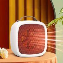 Nešiojamas mini šildytuvas, 600W/1000W, Nešiojamas stalinis šildytuvas, Elektrinis šildytuvas su apsauga nuo perkaitimo ir apvirtimo, Ventiliatoriaus režimas, Reguliuojamas termostatas balta