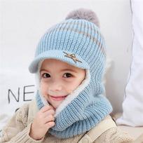 Baby Winter Hat Pom Pom Beanie Hats Baby Girl And Boy Hat With Warm Fleece Lining Baseball Caps For Kids gray