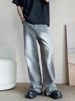 Vintage Gray Baggy Jeans Men Fashion Harajuku Casual Y2k Pants Straight High Street Male Wide Denim Trousers XXXL