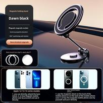 MagSafe Magnetic Folding Car Phone Holder - 360° Rotating Dashboard Mount 2 magnetic rings juoda