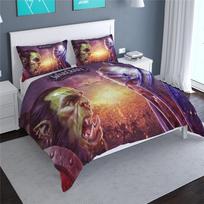 Popular Game World of Warcraft 3d Bedding Set Duvet Cover Set with Pillowcase Adult Kids Cartoon Bed Linen Bedclothes King Size 135x200cm white