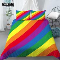 Namų Interjeras Prabangūs 3D Spalvoti Dryžuoti Spausdinimo 2/3 Vnt. Patogūs Antklodės Užvalkalai Pagalvės Užvalkalai Lovos Patalynės Komplektai Karalienės ir Karaliaus EU/US/AU Dydžio EU single(135x200cm)