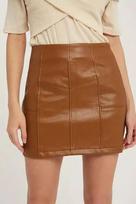 Unique Genuine Lambskin Slim Fit Skirt Women Sexy Mini Brown Designer Leather S ruda
