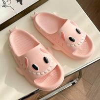 Summer Shark Soft Woman Slippers Anime Shoes for Women 2024 Kawaii Sandals Round Toe Slides Fish Cute Pink Outside Cartoon W 39 36