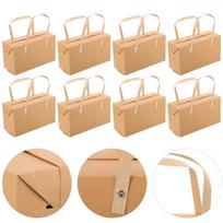 8 Pcs Kraft Paper Tote Bag Candy Bags Party Gift Printable Flower Case Delicate Accessories Thickened Wrapping beige