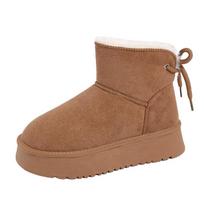 2025 New Womens Snow Boots Casual Slip-on Botas Mujer Plush Warm Home Cotton Shoes Classic Winter Thick-soled Women's Ankle Boot 35 ruda