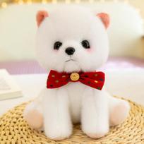 Super Mielas Kaspinas Baltas Šuo Lėlė Pliušinis Žaislas Audinio Lėlė Shiba Inu Lėlė Gimtadienio Dovana Sitting height 23 cm white