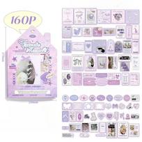 160pcs/set Sweet Lace Ballet Scrapbook Journal Sticker Fashion DIY Decor Luggage Laptop Sticker Cute Package Seal Sticker