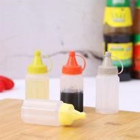 4 vnt. mini išspaudžiamų buteliukų, kečupo, pagardų padažo buteliukų, medaus, garstyčių, salotų padažo, bento indo, virtuvės reikmenų pilka spalva