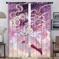 Blackout Curtain for Room 2 Panel Sailormoon Shades Halloween Decoration Anti-mosquito Curtains Tulle for Bedroom Partition Home W50xH70cmx2pcs-CL
