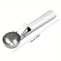 Stainless Steel Ice Cream Scoop with Easy-Trigger Design - Sturdy Comfort Grip, Dishwasher Safe, Perfect for Frozen Desserts and Melon Balls white