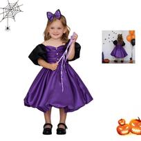 Halloween Girls Dress Printed Dress Witch Role Play Cosplay Costume Masquerade Costume 120 violetinė