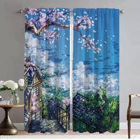 Partition Fuji Modern Living Room Curtains for Camera Blackout Curtain for Room 2 Panel Halloween Decoration Shades Kitchen Home W50xH70cmx2pcs-CL gray