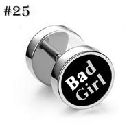 1pc Mini Simple Stainless Steel Barbell Men's Puncture Ear Studs ADM gray
