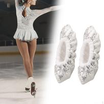 Ice Skate Blade Covers Protector Plush, Skating Guards Cover gray
