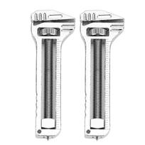 2PCS Mini Multitool Wrench Adjustable Compact Multifunctional Bottle Opener Wrench for Everyday gray