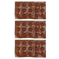 3 Pcs 15 Holes Silicone Mold Chocolate Bombs Mold Half Sphere Baking Mold for Cake Jelly Pudding L brown