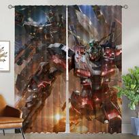 Gundams Home Interior Curtains 2 Pieces Elegant Room Curtains for Camera Living Room Curtain Partition Tulle for Bedroom Shades W50xH70cmx2pcs-CL black