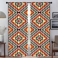 Bohemian Style Blackout Curtain for Room 2 Panel Tulle for Bedroom Kitchen Curtains 2 Pieces Shades Partition Living Elegant W50xH70cmx2pcs-CL