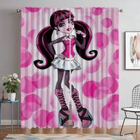 Draculaura Window Curtain for Room 2 Panel Blackout Curtains Partition Tulle for Bedroom Halloween Decoration Shades Living Home W50xH70cmx2pcs-CL