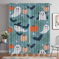 Partition Halloween Curtains for Bedroom Blackout Curtain for Room 2 Panel Home Interior Curtains Shades Living Kitchen Elegant W50xH70cmx2pcs-CL