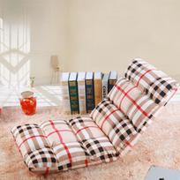 Lazy Tatami Sofa Chair: Compact, Foldable Single Bed with Adjustable Backrest for Bay Window or Floor. Large off-white. Large size 110*52*13 pilkšvai balta