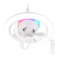 50 W LED ventiliatoriaus lemputė su nuotolinio valdymo pulteliu E27 judančia galvute RGB lubų ventiliatoriaus lempa Aromaterapijos spalvingos miegamojo pritemdomos nakties lemputės white