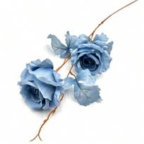 4PCS Real Looking Bulk Floral Artificial Flowers Fake Silk Roses with Stems for Wedding Bouquets Centerpieces Arrangements Reception Party Home Decor mėlyna