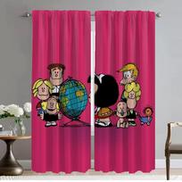 Mafaldas Blackout Curtain for Room 2 Panel Home Interior Curtains Tulle for Bedroom Halloween Decoration Shades Partition Living W50xH70cmx2pcs-CL